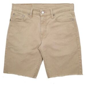 Levi's Classic Denim Durable Shorts Work Casual Dadcore High Rise Khaki Fray